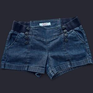 Candies dark wash sailor shorts w elastic sides